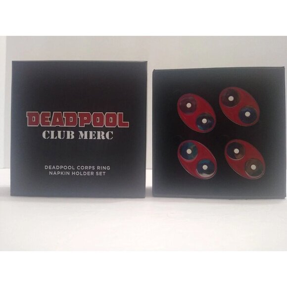 Other - Loot Crate Deadpool Corps Napkin Rings Holder Set Merc Club Exclusive NIB